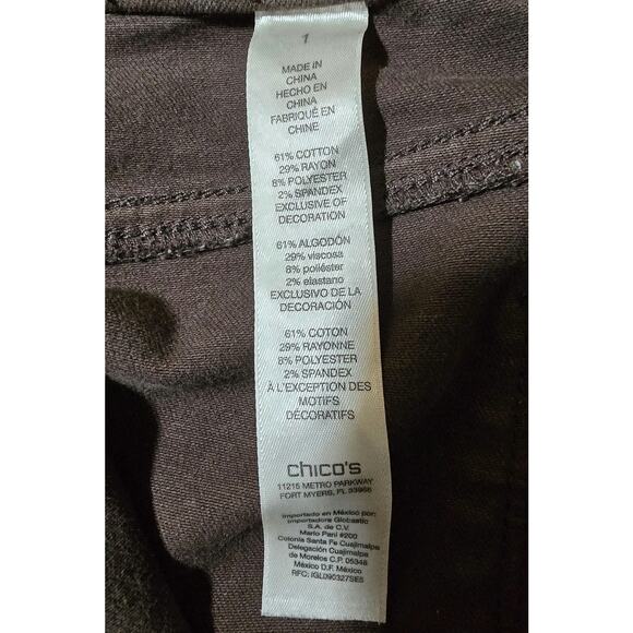 Chico Brown Denim Straight Leg Platinum Jegging Chico Size 1, US Size 12 - Picture 5 of 6
